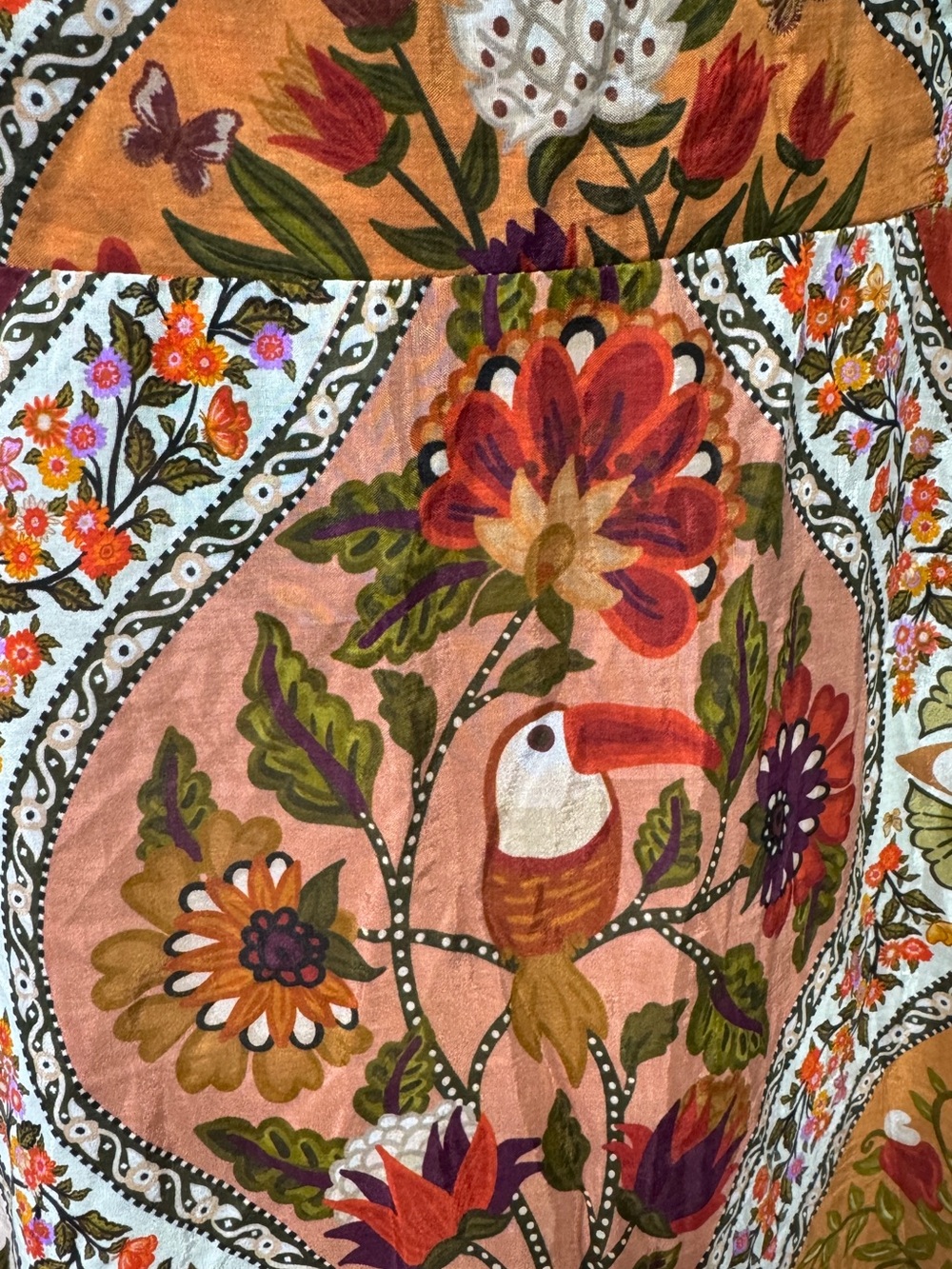 NWT AUTH FARM RIO Fall Romantic Nature Off-Shoulder Maxi Dress Medium Pockets - Picture 10 of 14